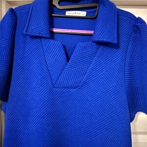 Sea and Sky Women's Blue Textured Blouse